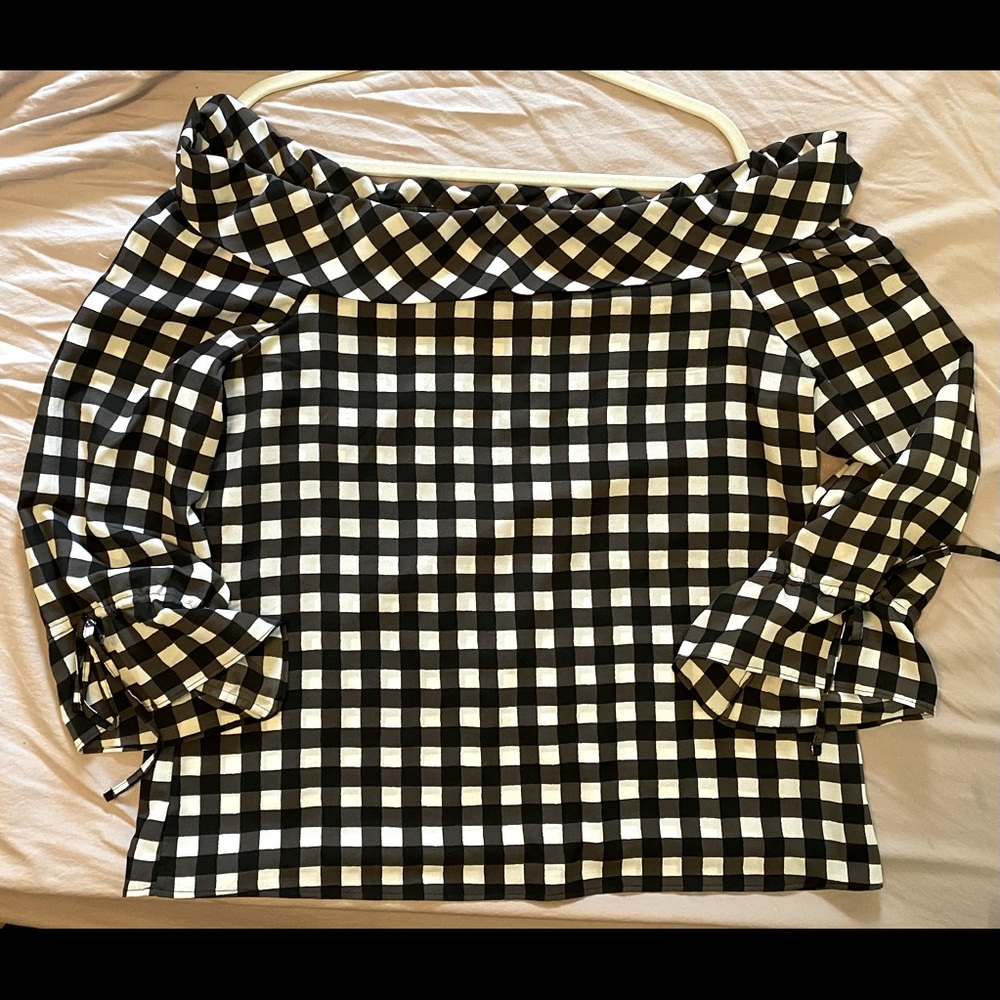 Banana Republic gingham off shoulder top - Large